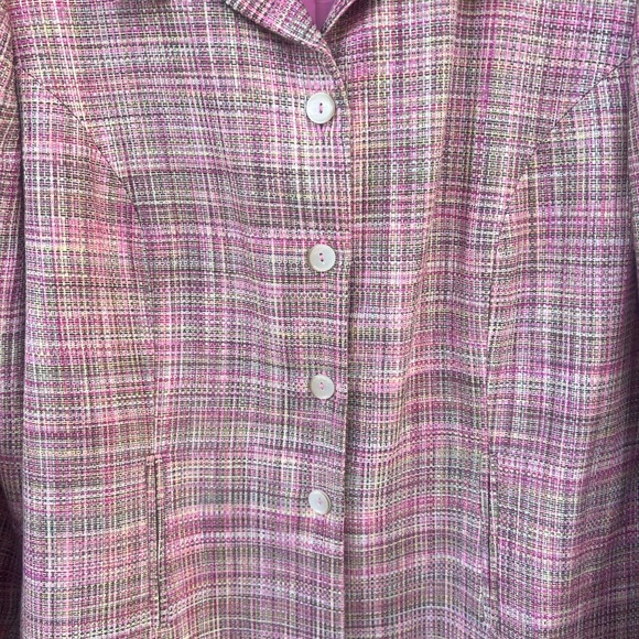 Sag Harbor Pink and Green Tweed Jacket - Size 16p - Picture 7 of 13